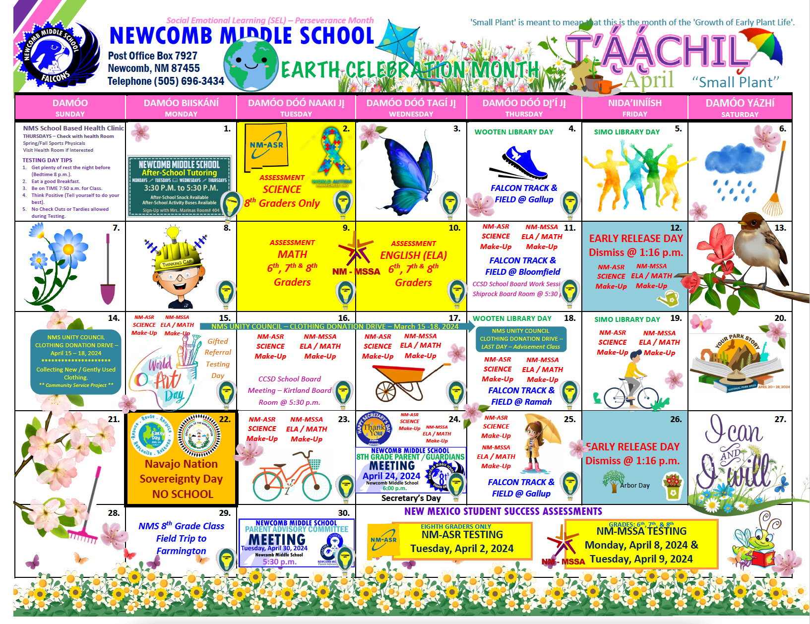 NMS April 2024 School Calendar