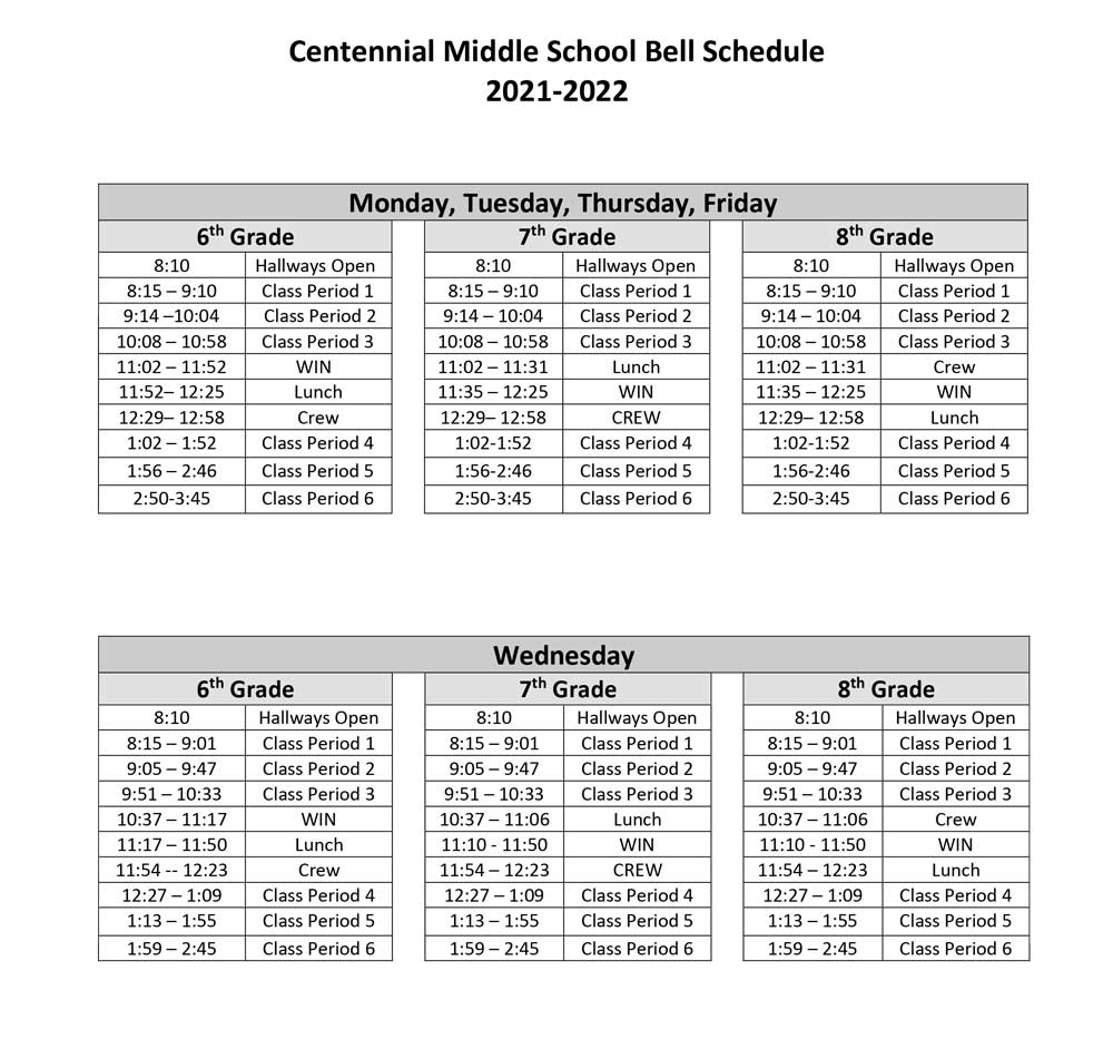 Bell Schedule