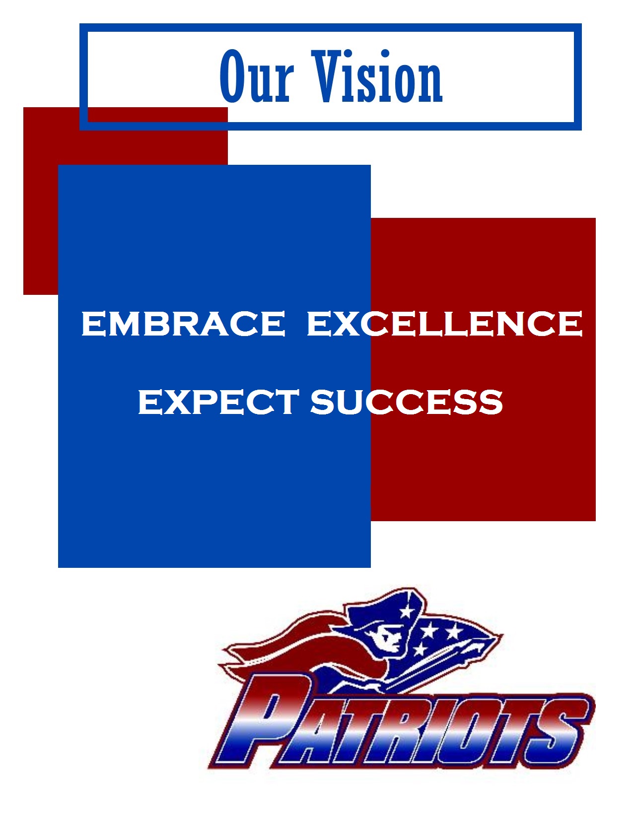 Our Vision, Embrace Excellence Expect Success, Patriots