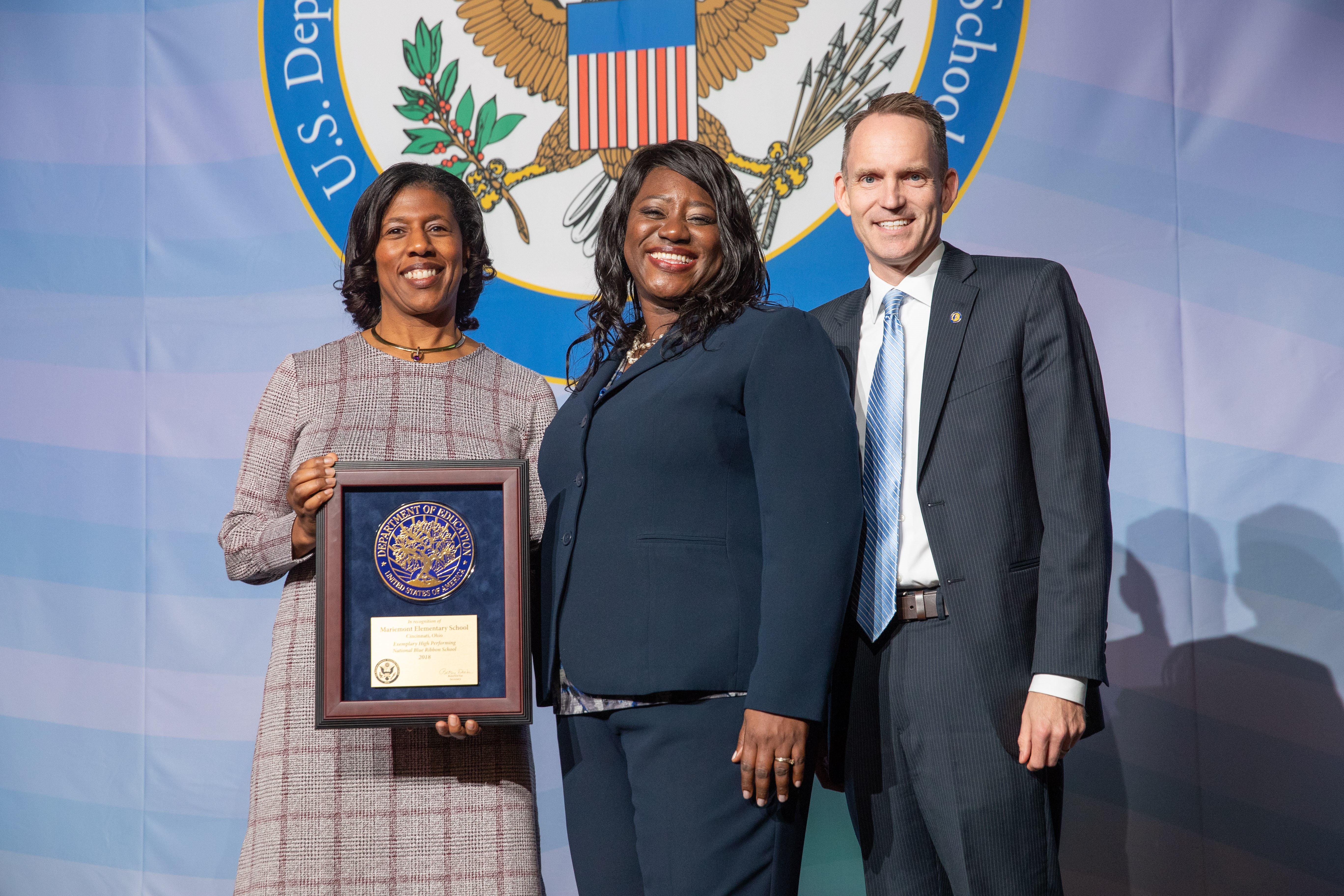 Ericka Simmons and Steve Estepp at National Blue Ribbon Ceremony in 2018