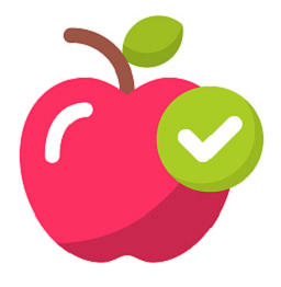 Apple with a check mark