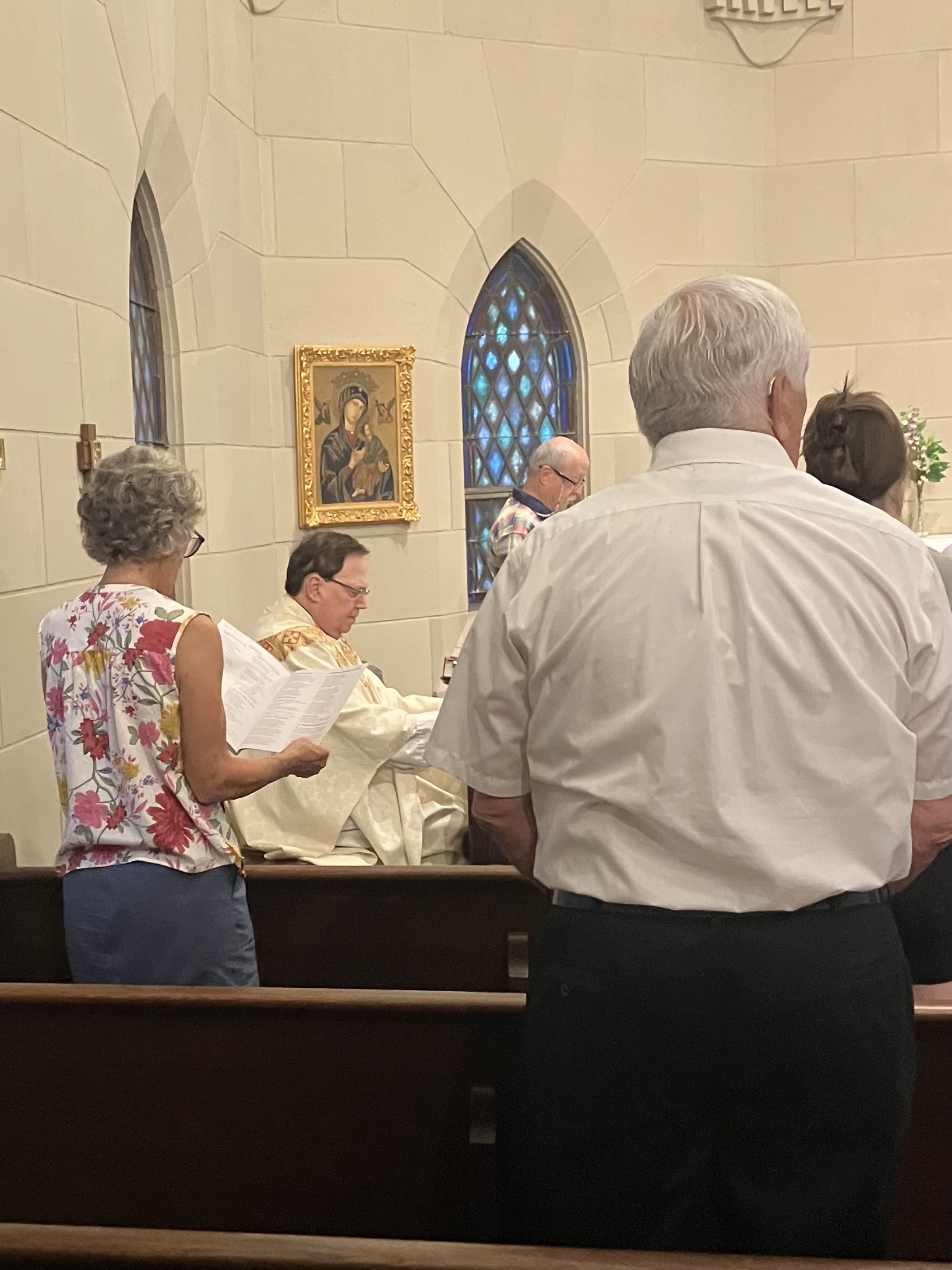 Fr. Herzog playing the organ