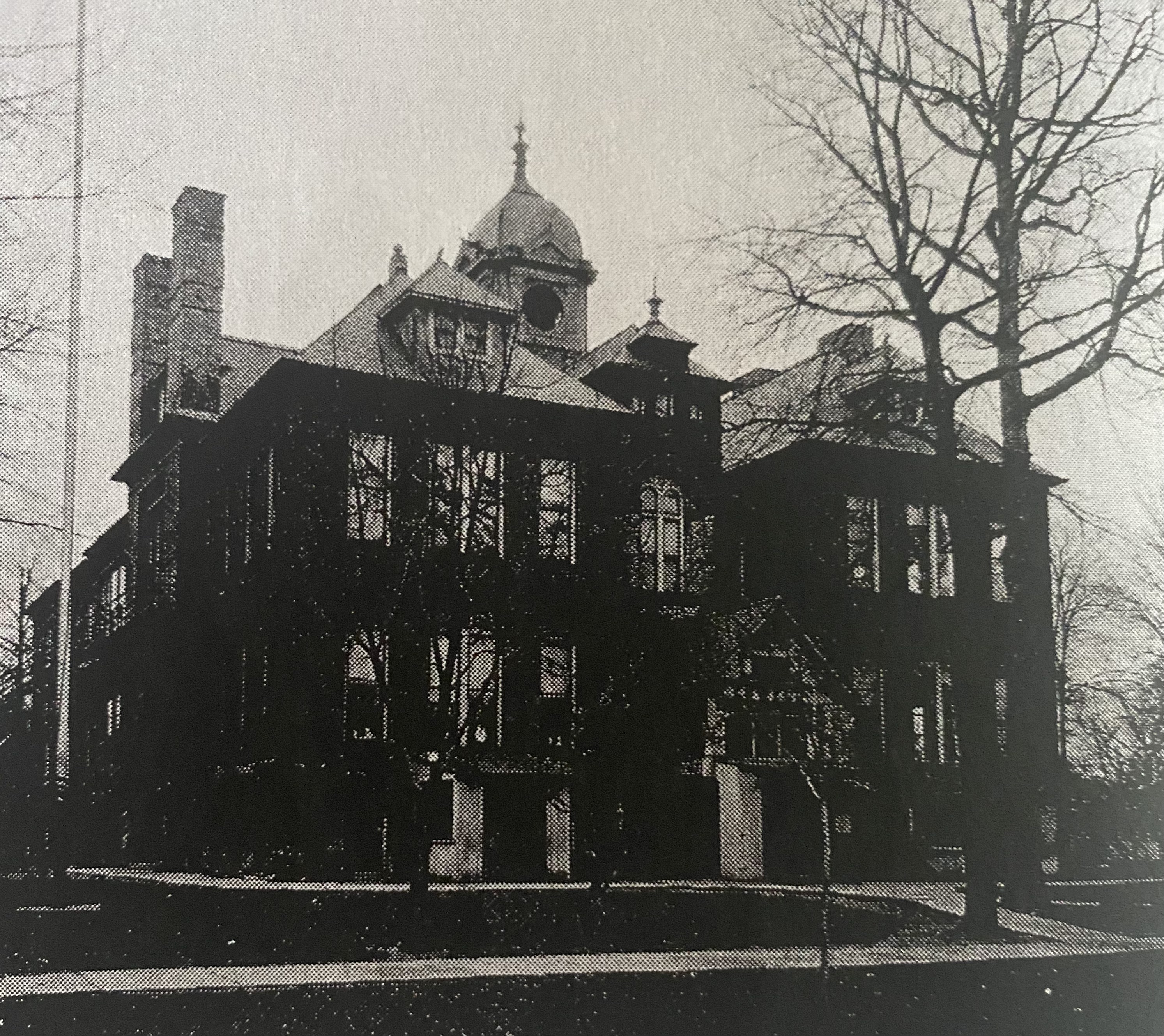first Lowell Elementary School in black and white