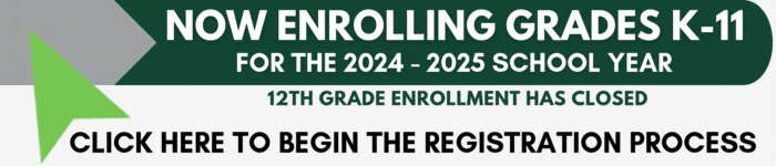 Now enrolling grades K-11 for the 2024-2025 school year.  Enrollment in Kindergarten & 12th Grade has closed.  Click here to begin the registration process.