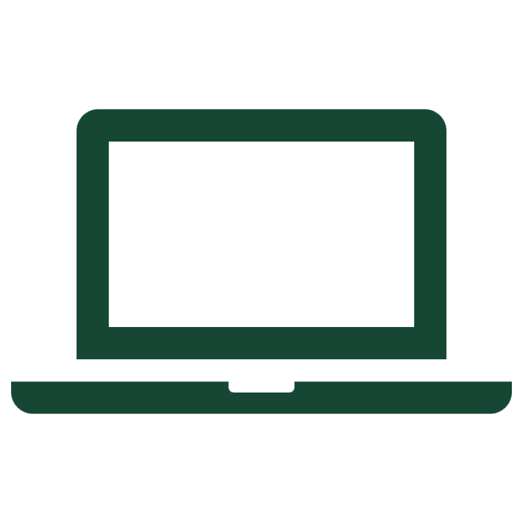 JIA Split Schedule Logo: A laptop with a blank computer screen.