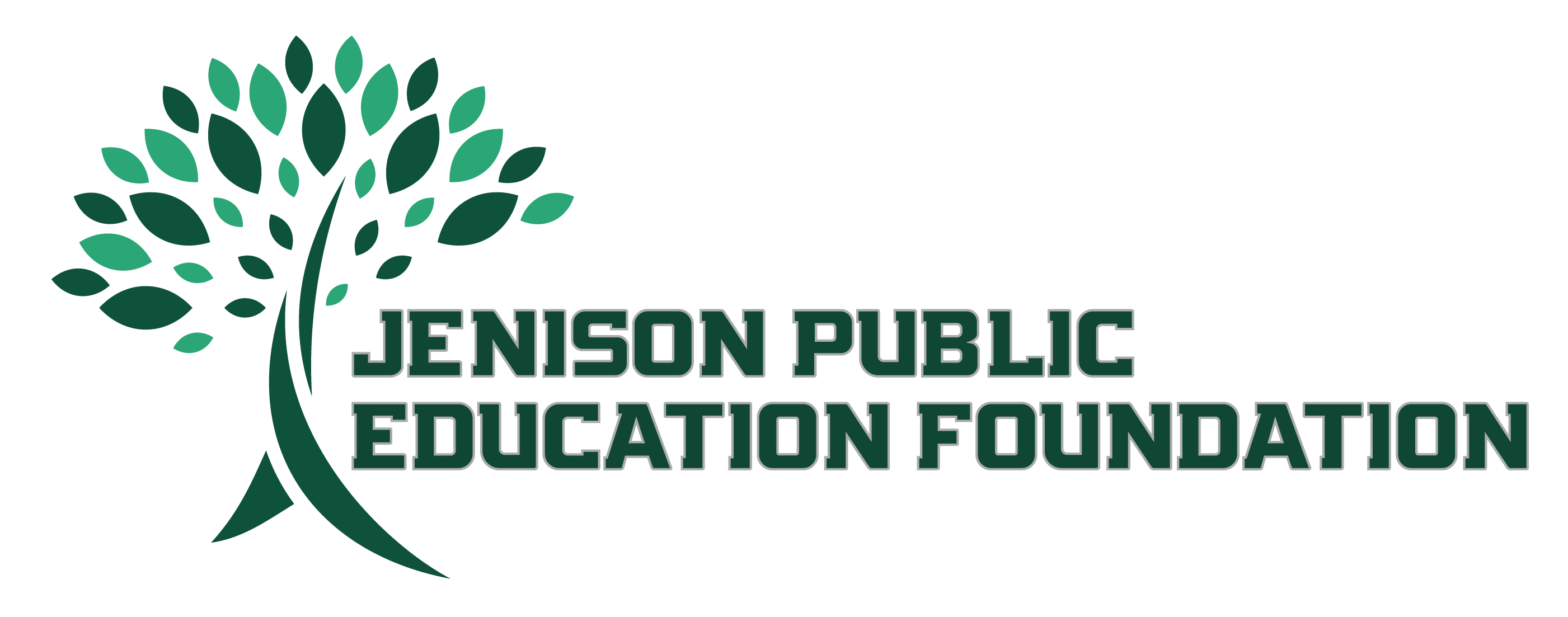 The JPEF logo consists of a green tree with "Jenison Public Education Foundation" affixed to its right.