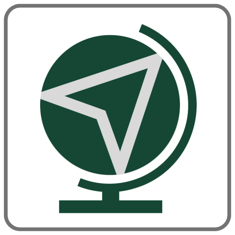A green and grey globe.