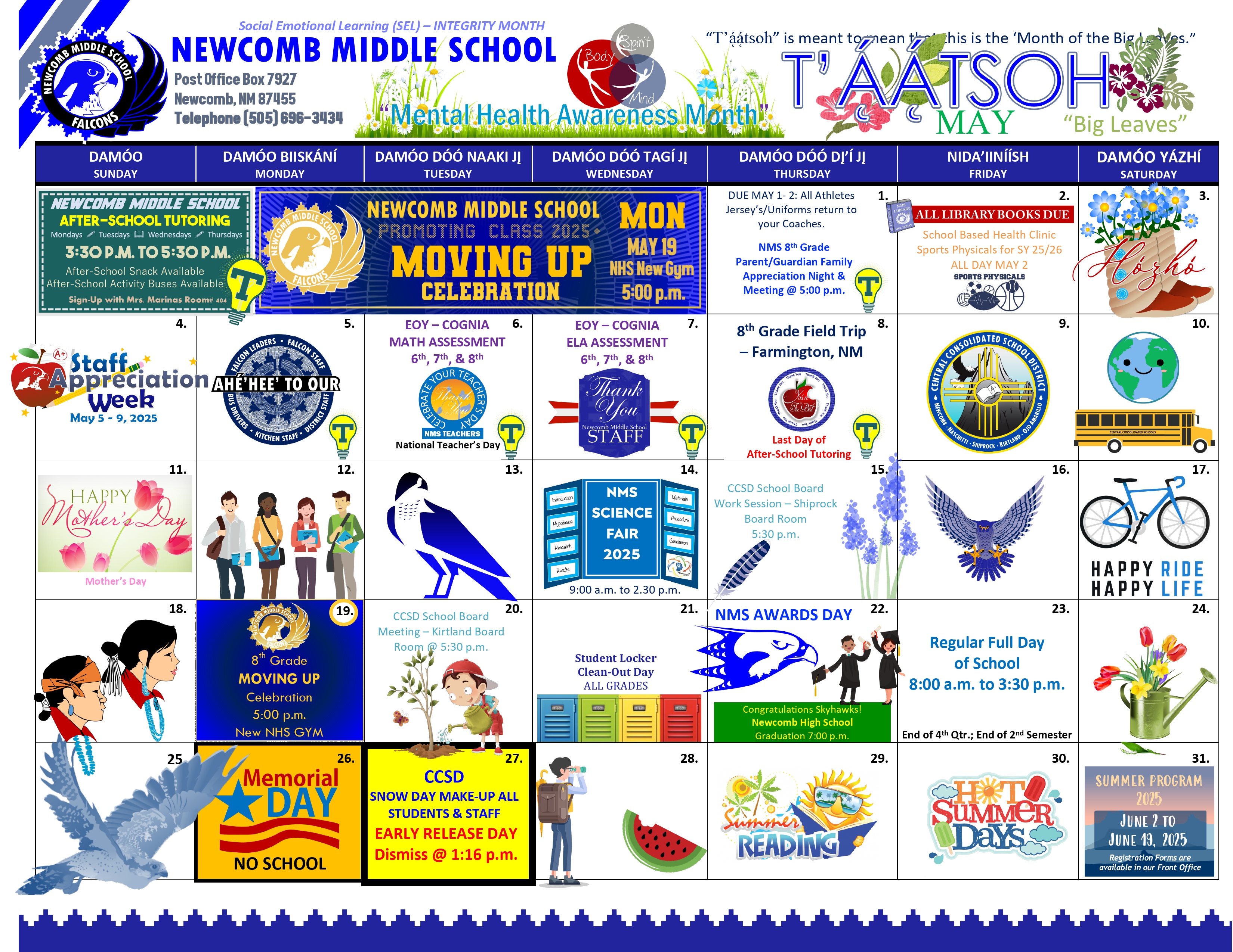 NMS May School Calendar 2025