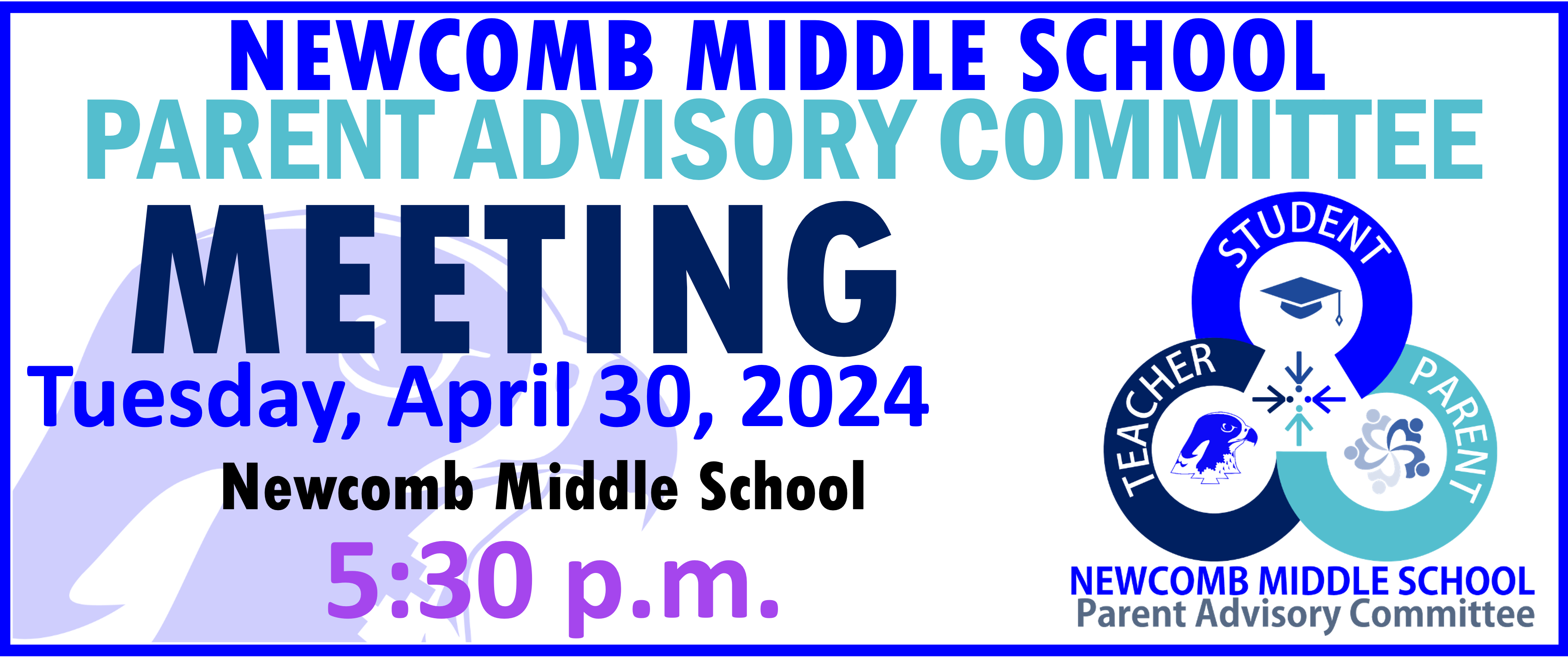 NMS PAC MEETING, Tuesday, April 30, 2024, Time 5:30 p.m.