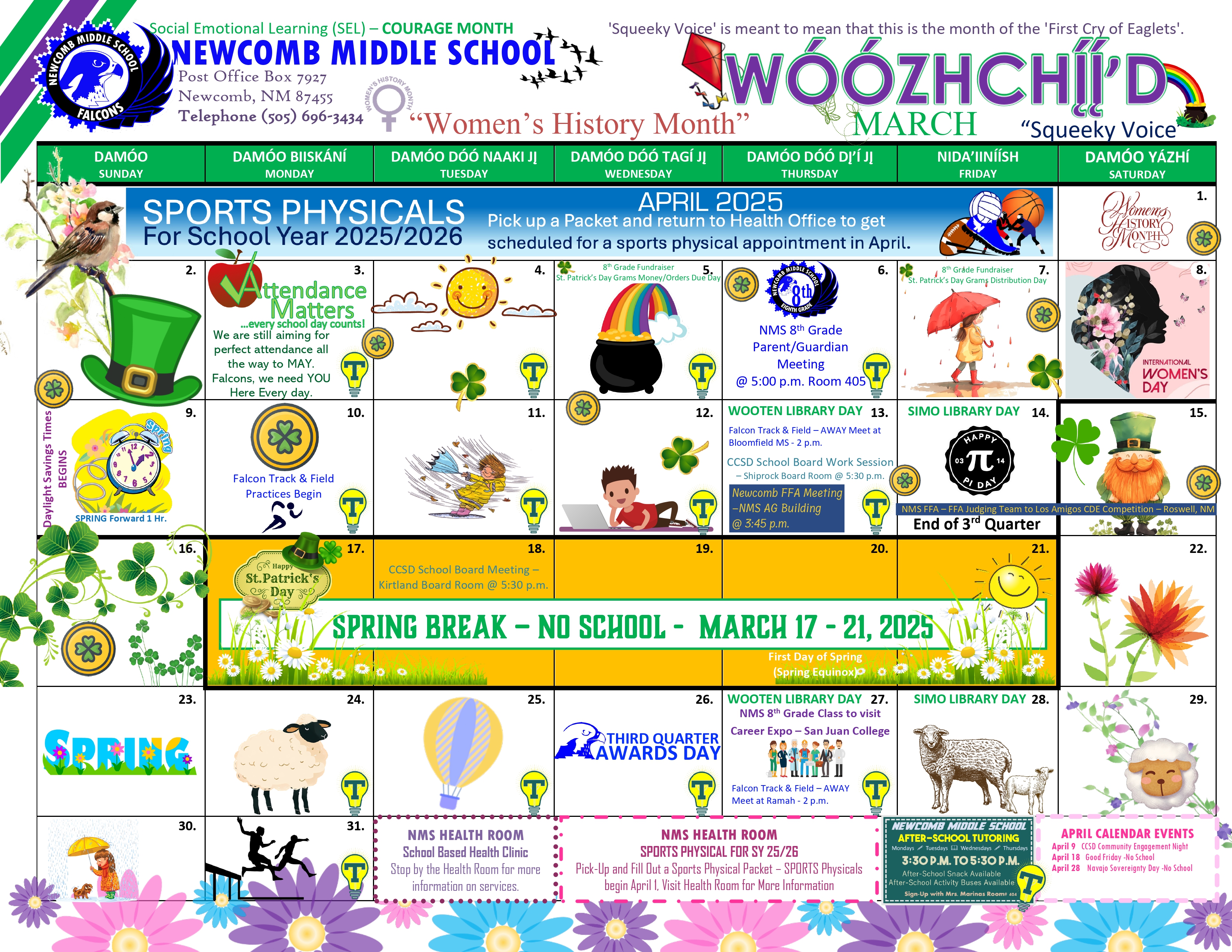 NMS March 2025 School Calendar