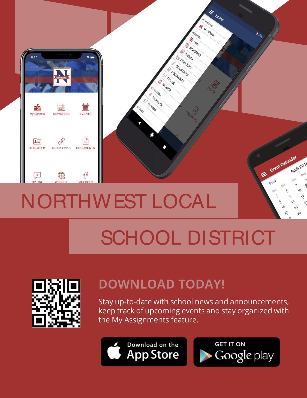 Northwest Local School District, download today, Stay up-to-date with school news and announcements, keep track of upcoming events and stay organized with the My Assignments feature.    