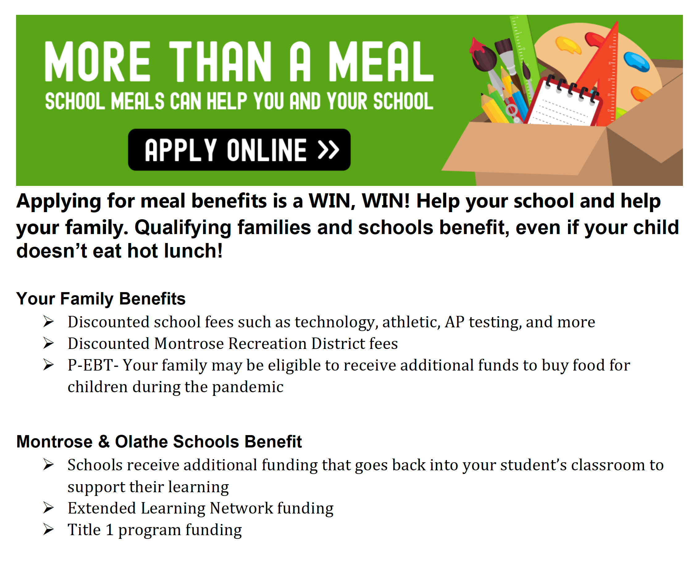 If your child gets free or reduced lunch, you qualify for EBT
