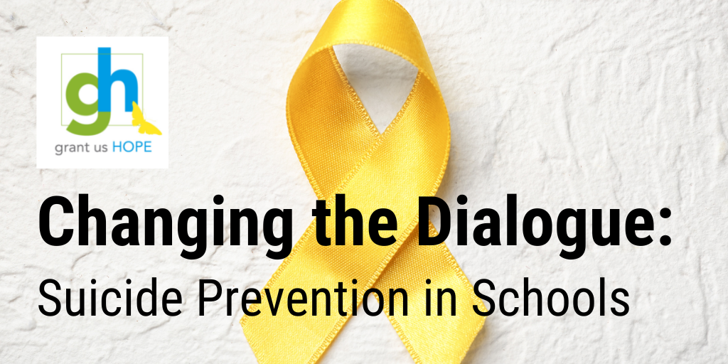 Banner displaying blog title: "Changing the Dialogue: Suicide Prevention in Schools".