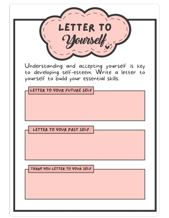 Letter to yourself worksheet