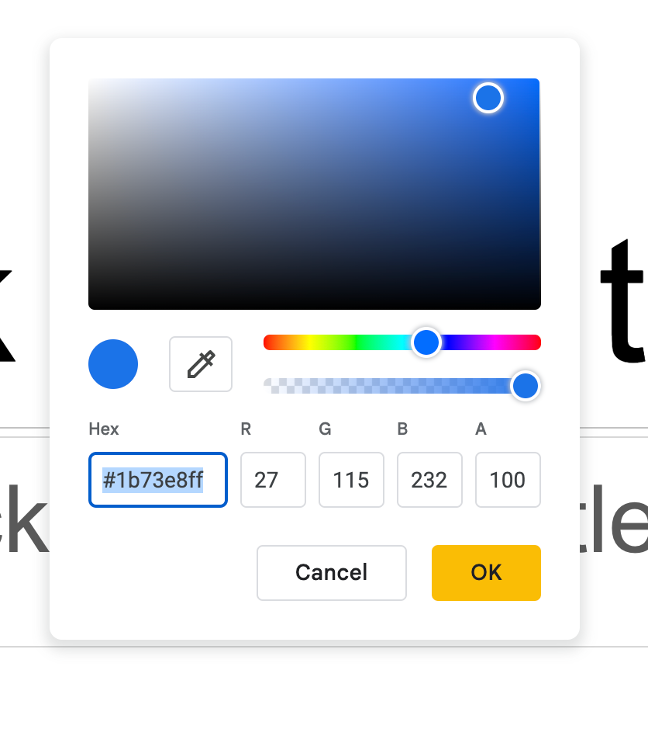 Color and transparency picker