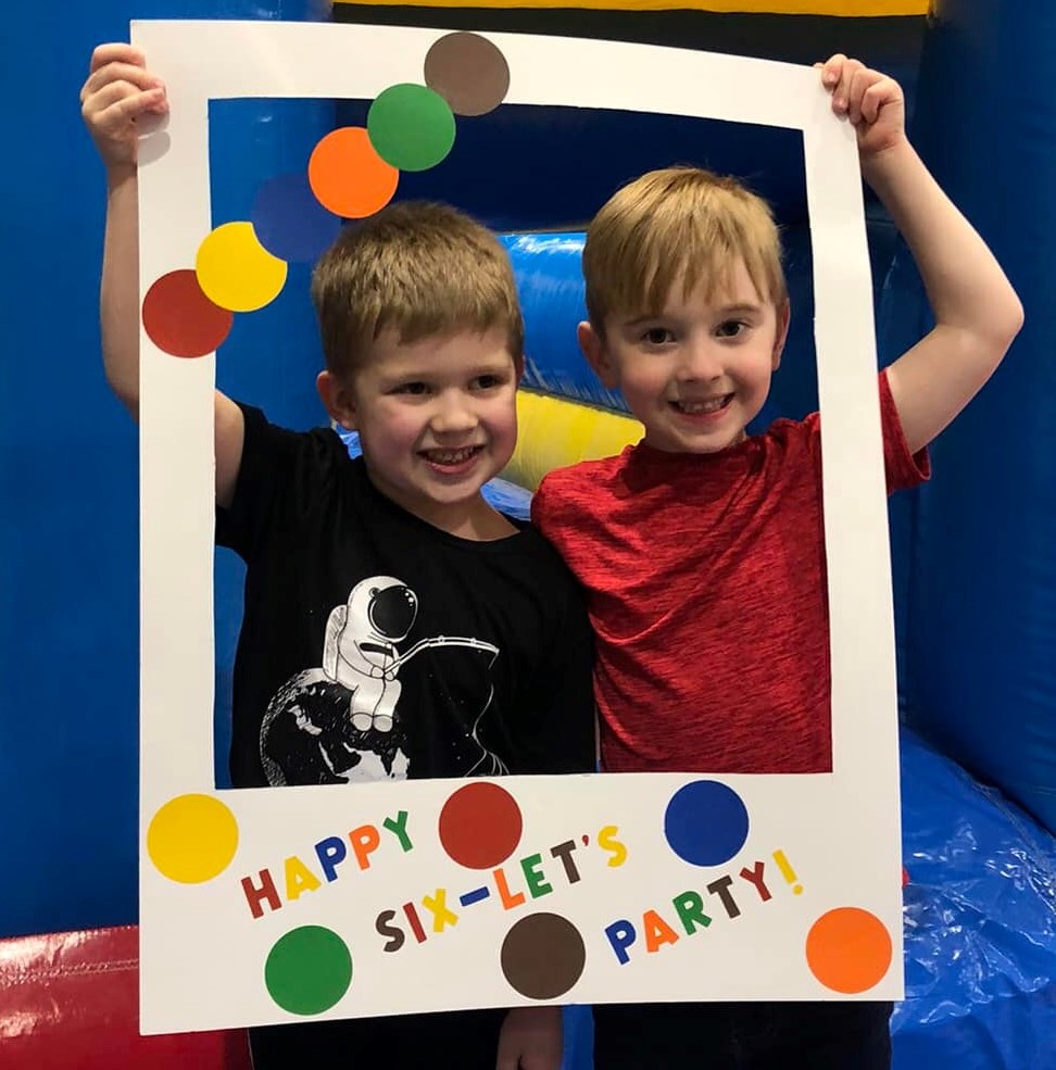 two boys at a birthday party