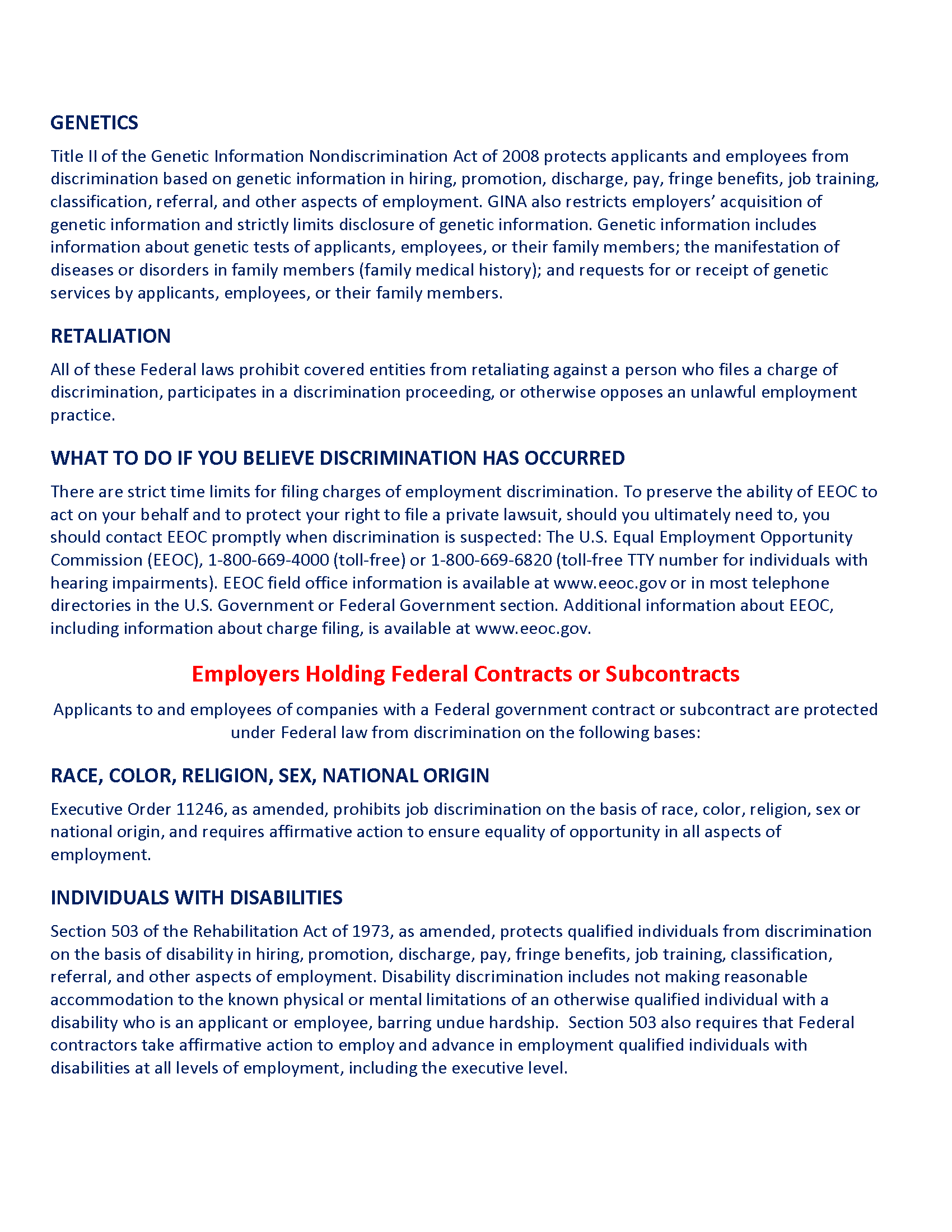 preview of the EEO employment poster, page 2