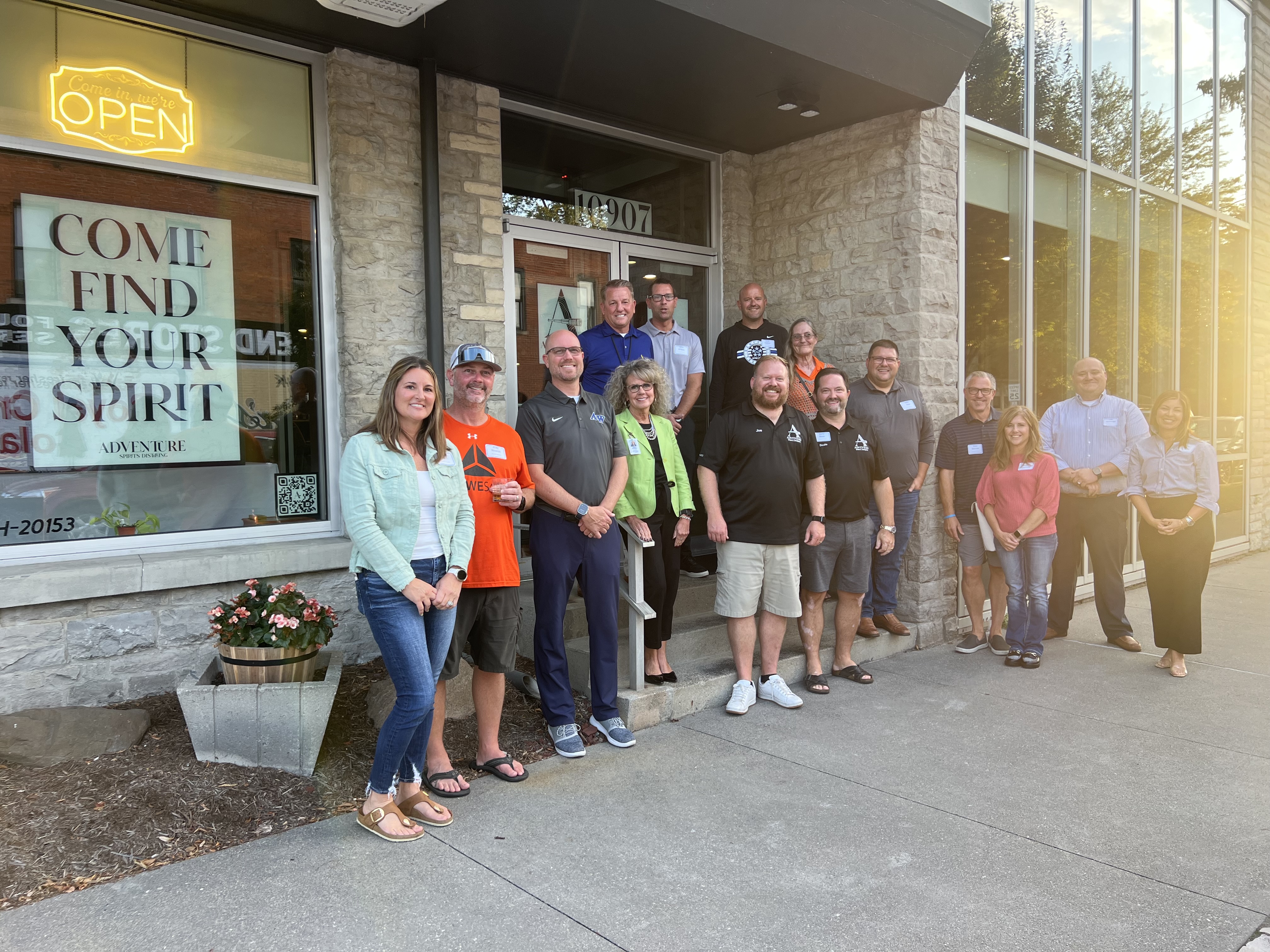 A group of people interested in supporting the foundation attends an informational event