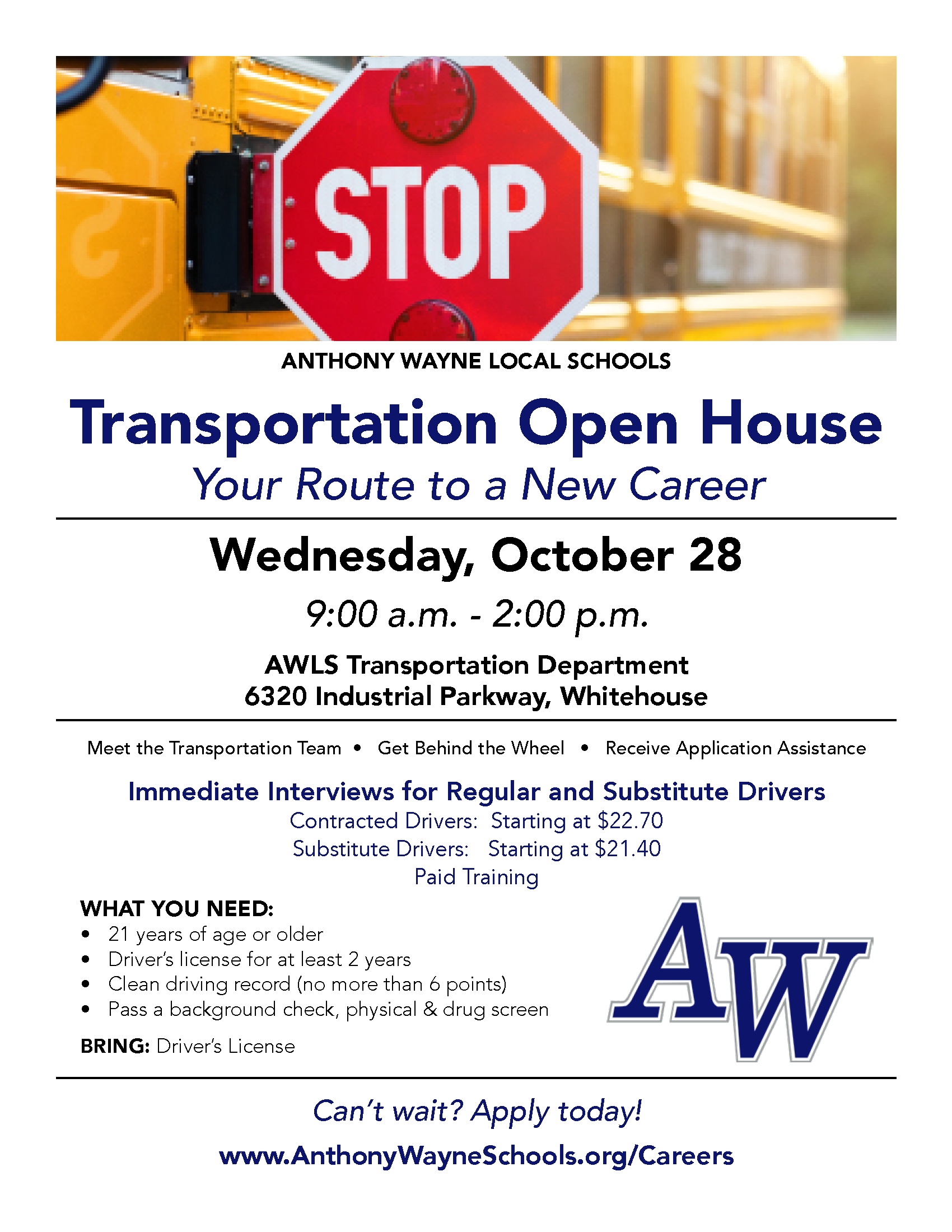 Transportation Open House information flyer