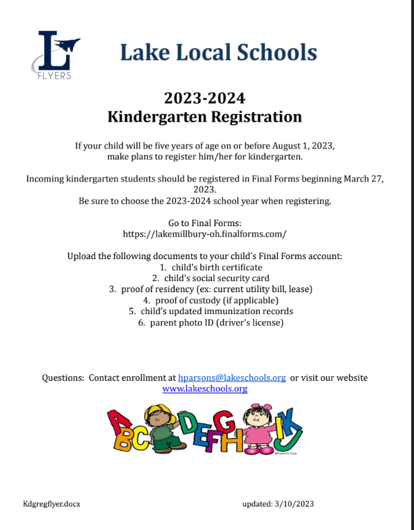 Kindergarten Registration