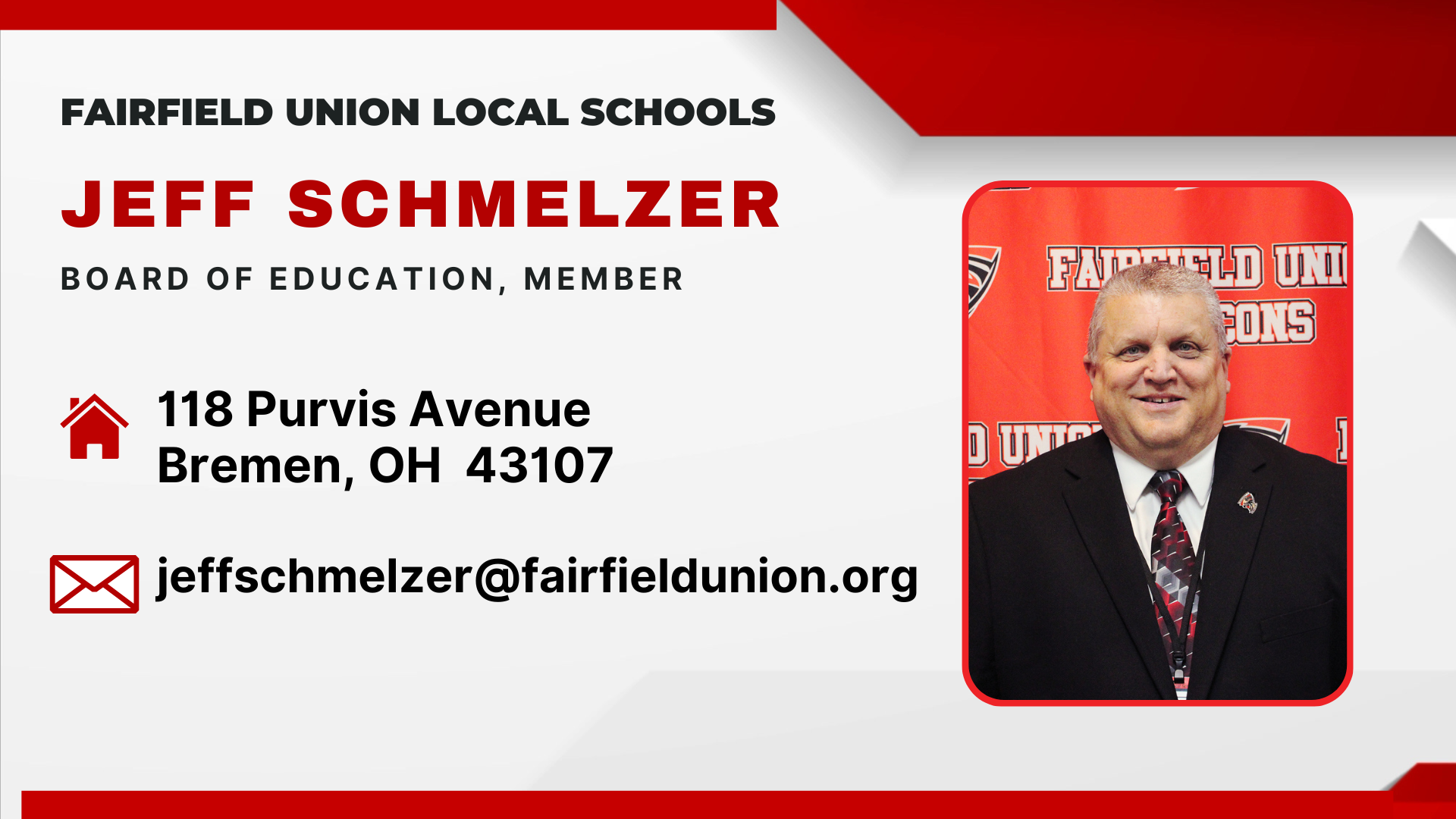 Jeff Schmelzer, Board of Education Member