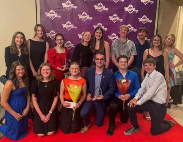 Members of the cast and crew of Mamma Mia! who represented Fairfield Union at the CAPA Awards
