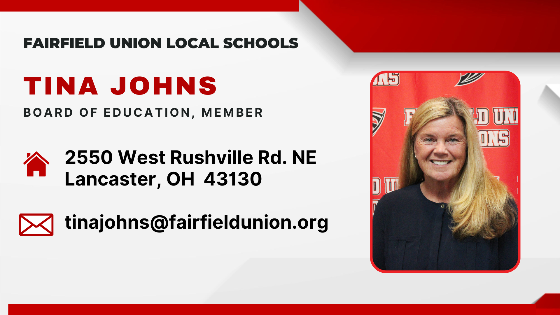 Tina Johns, Board of Education Member