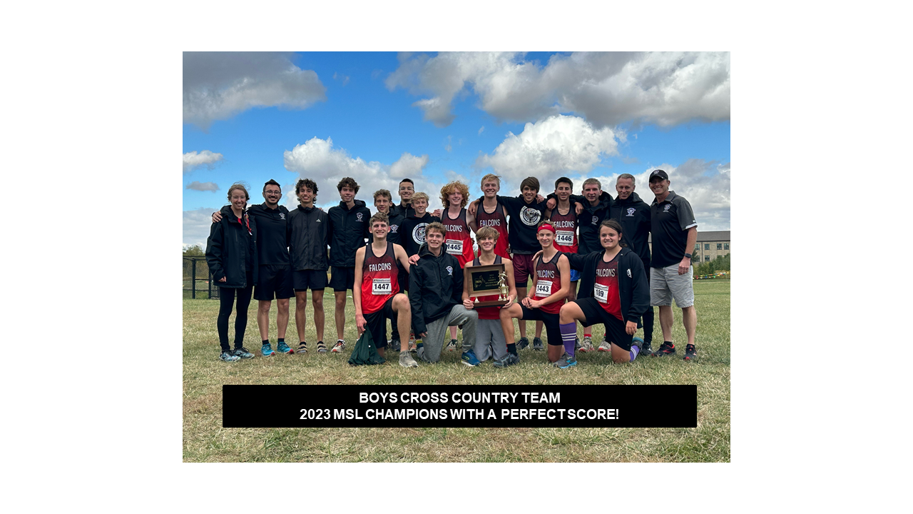 2023 Boys Cross Country Team MSL Champs with a perfect score!