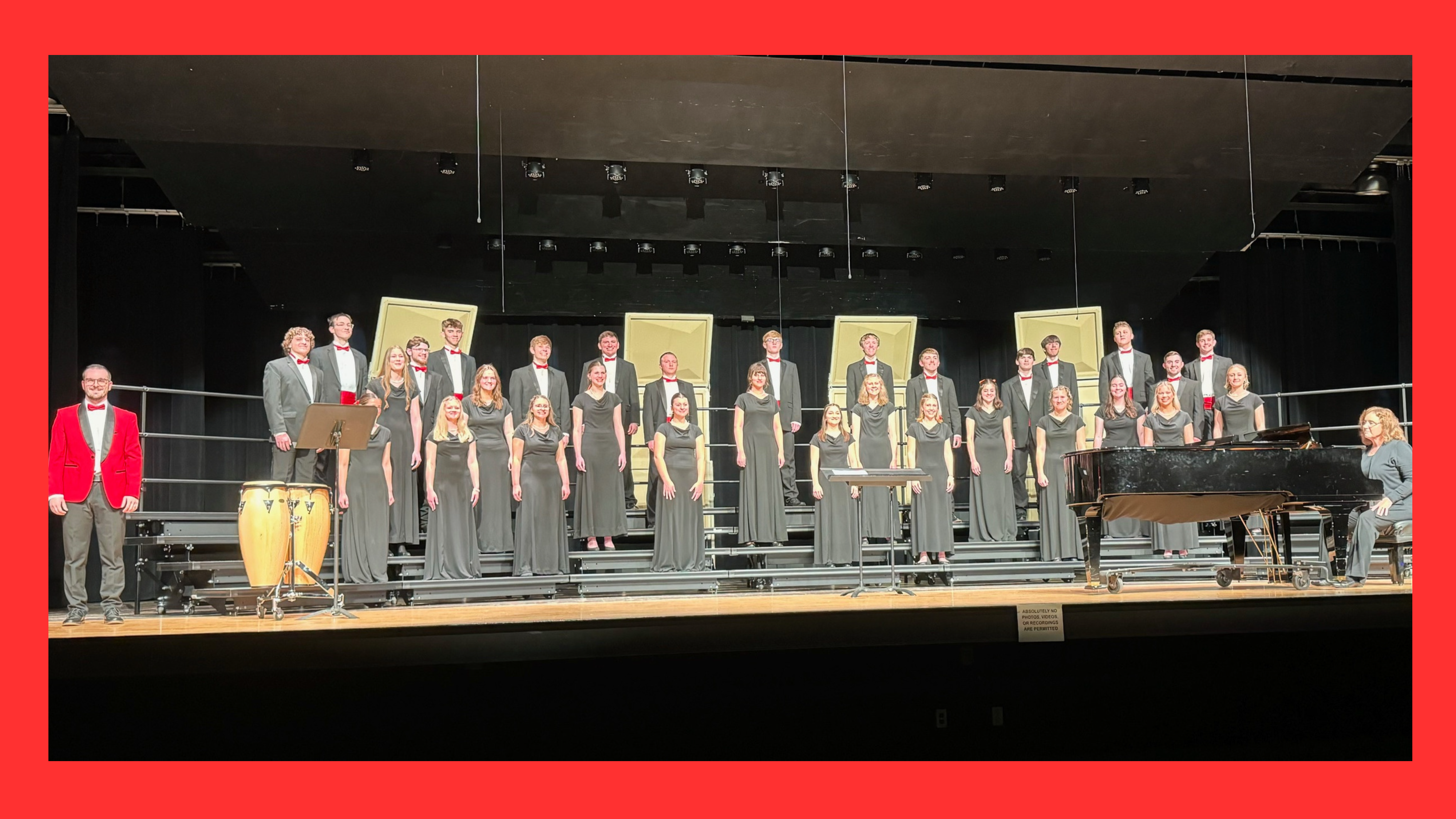 Assembly Singers on stage at the OMEA competition