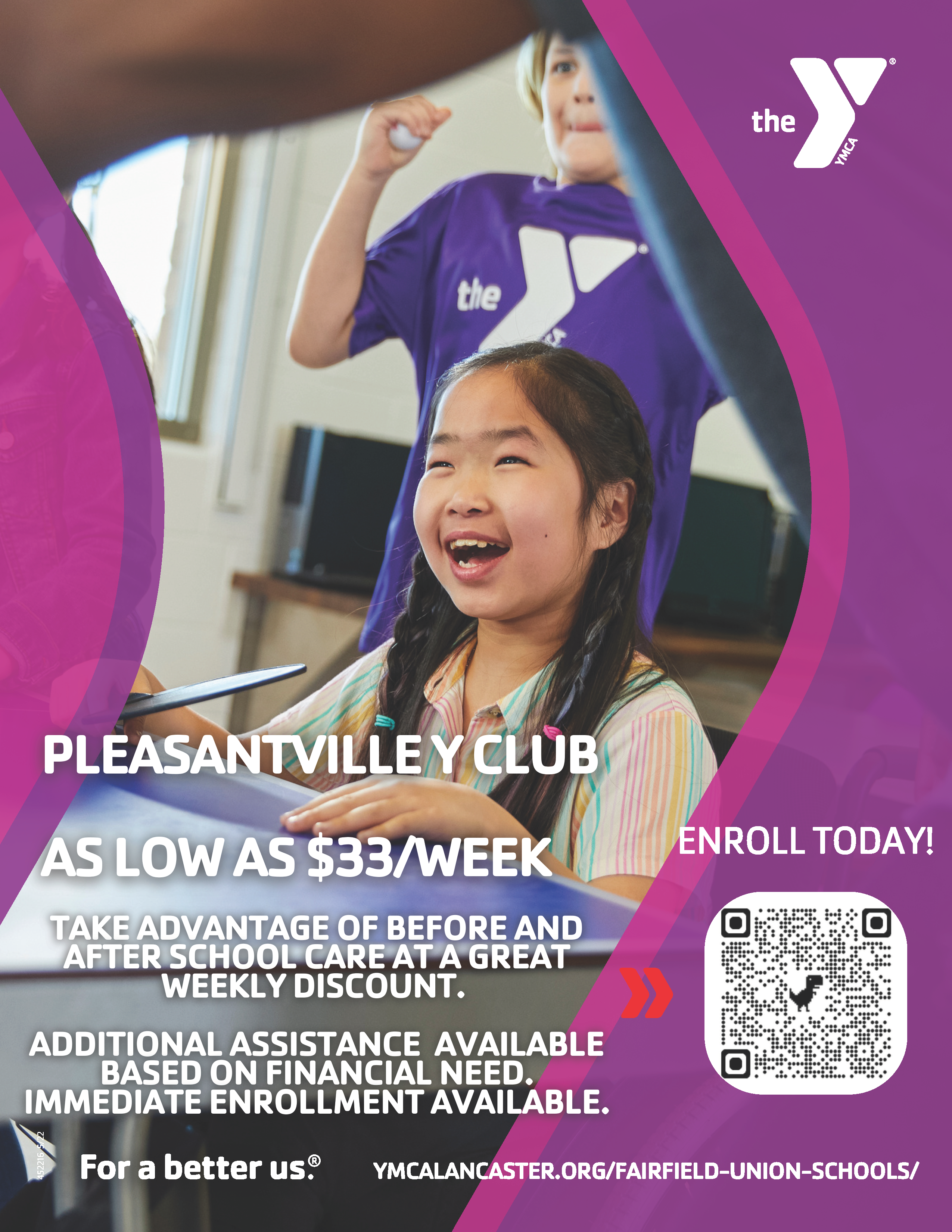 Pleasantville Y Club Financial Assistance - scan QR code for info