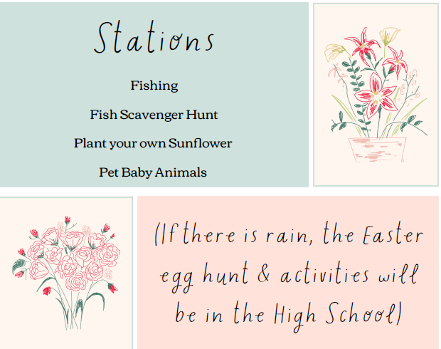Stations for Land Lab Day - also in case of inclement weather all activities will be in the high school)