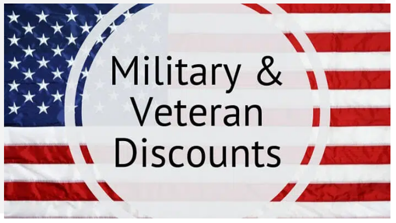 Military and Veteran Discounts Logo and Link