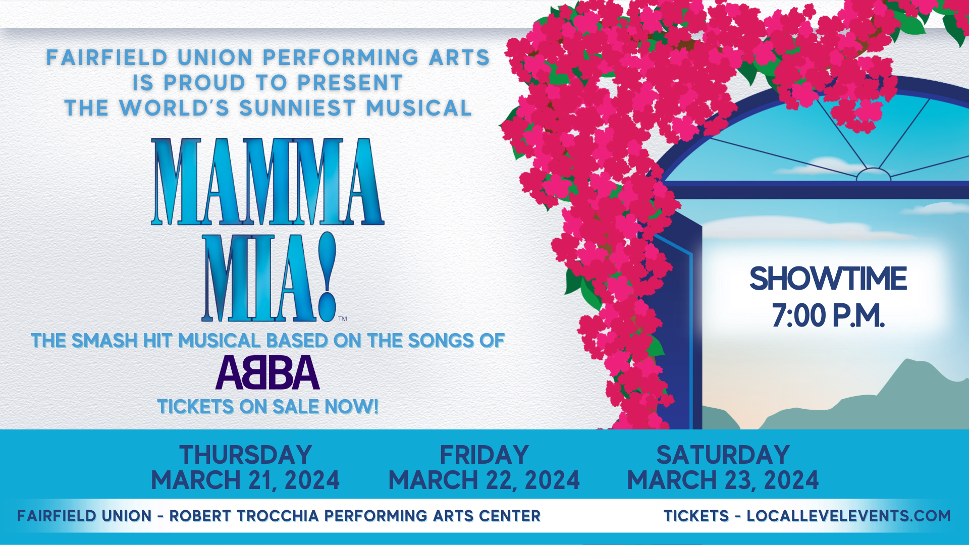 Mamma Mia graphics March 21, 22, 23 Link for tickets, under photo