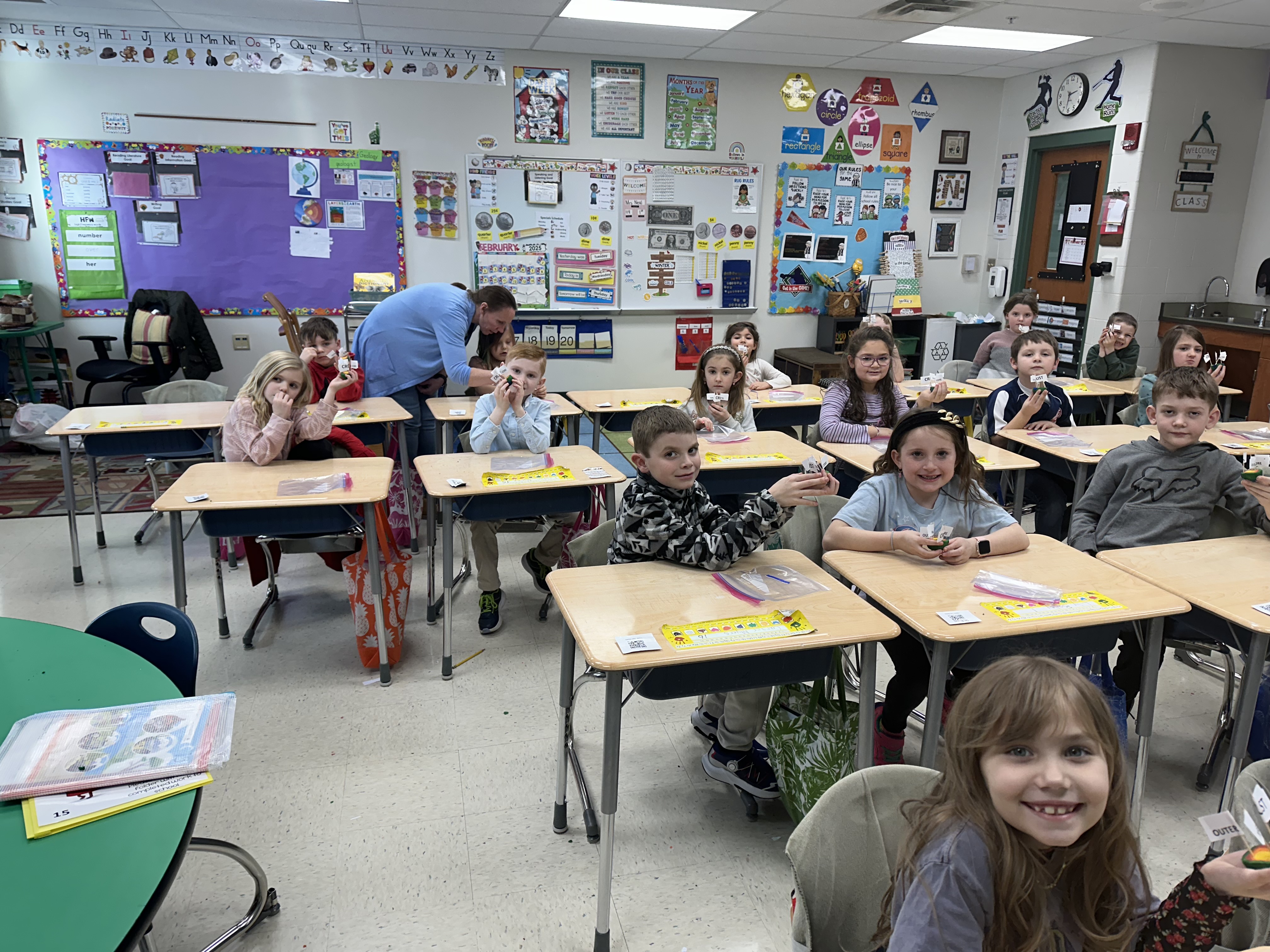 A group of Mrs. Neal's students at their desks.