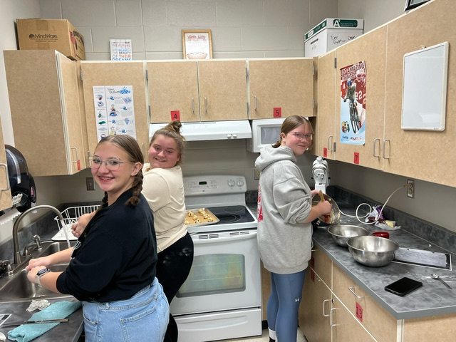 Key Club members pictured in the kitchen