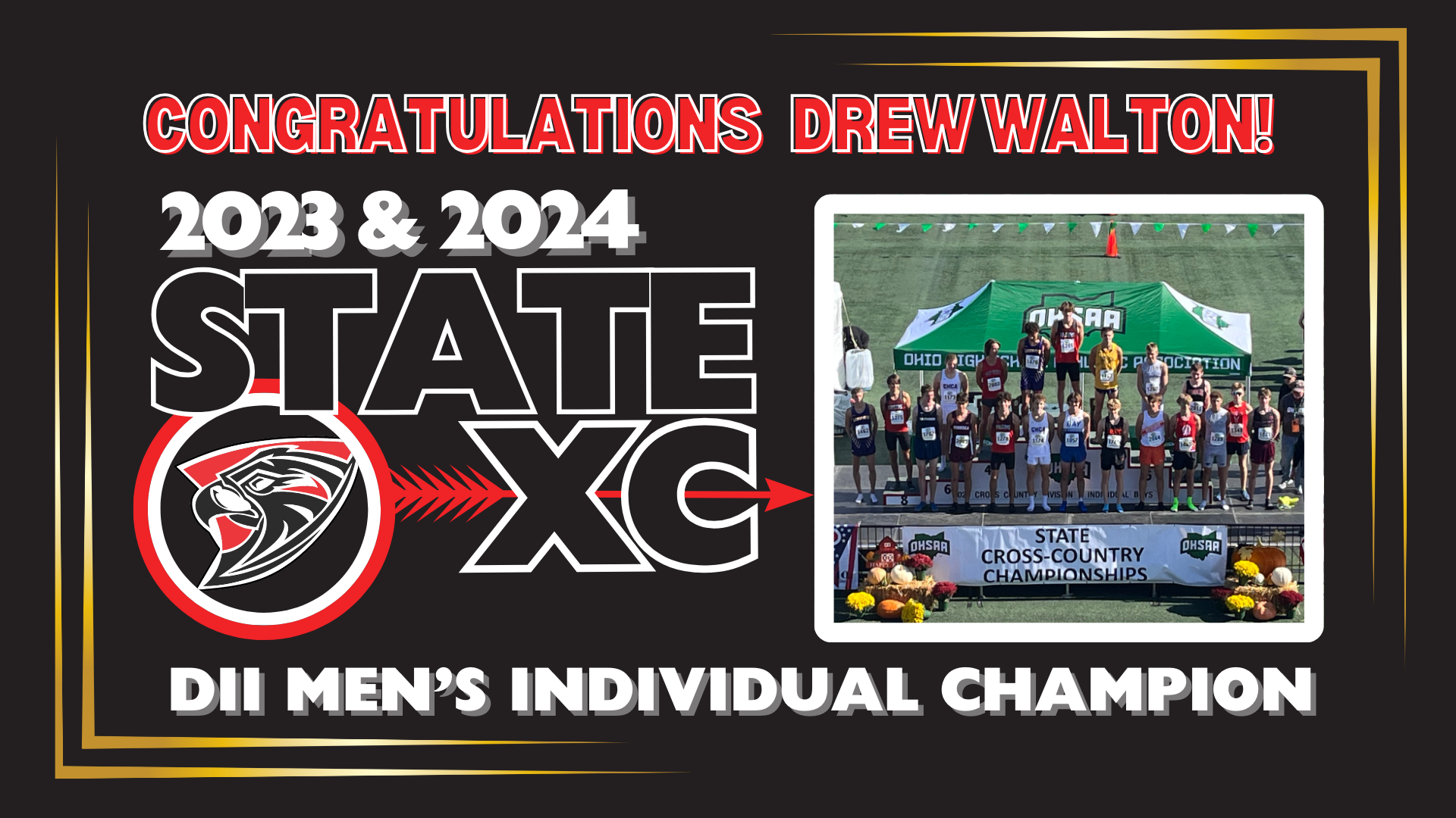 Congratulations Drew Walton - 2-time State CC Champion!