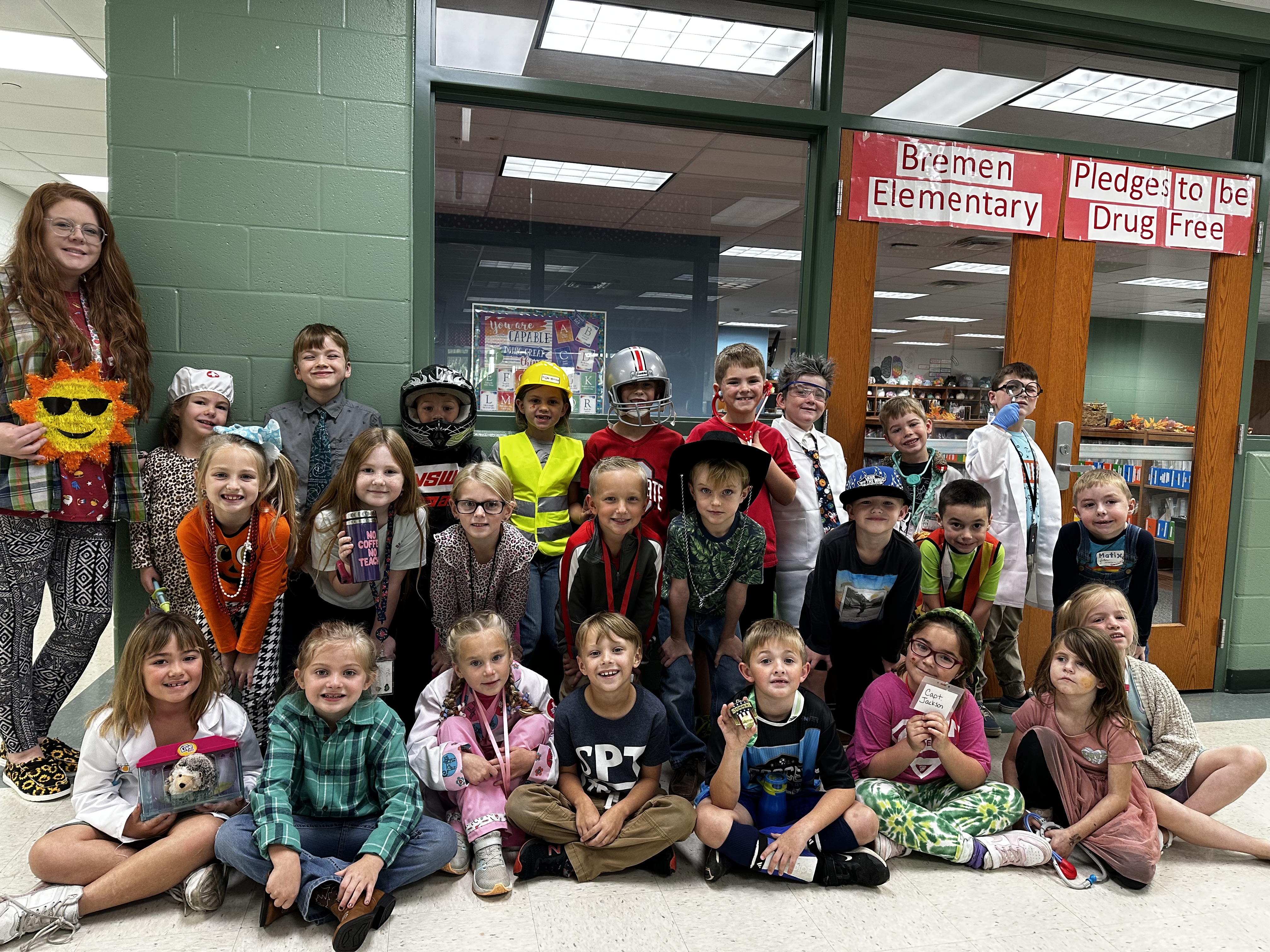 Mrs. Neal's class dressed as what they want to be when they grow up.
