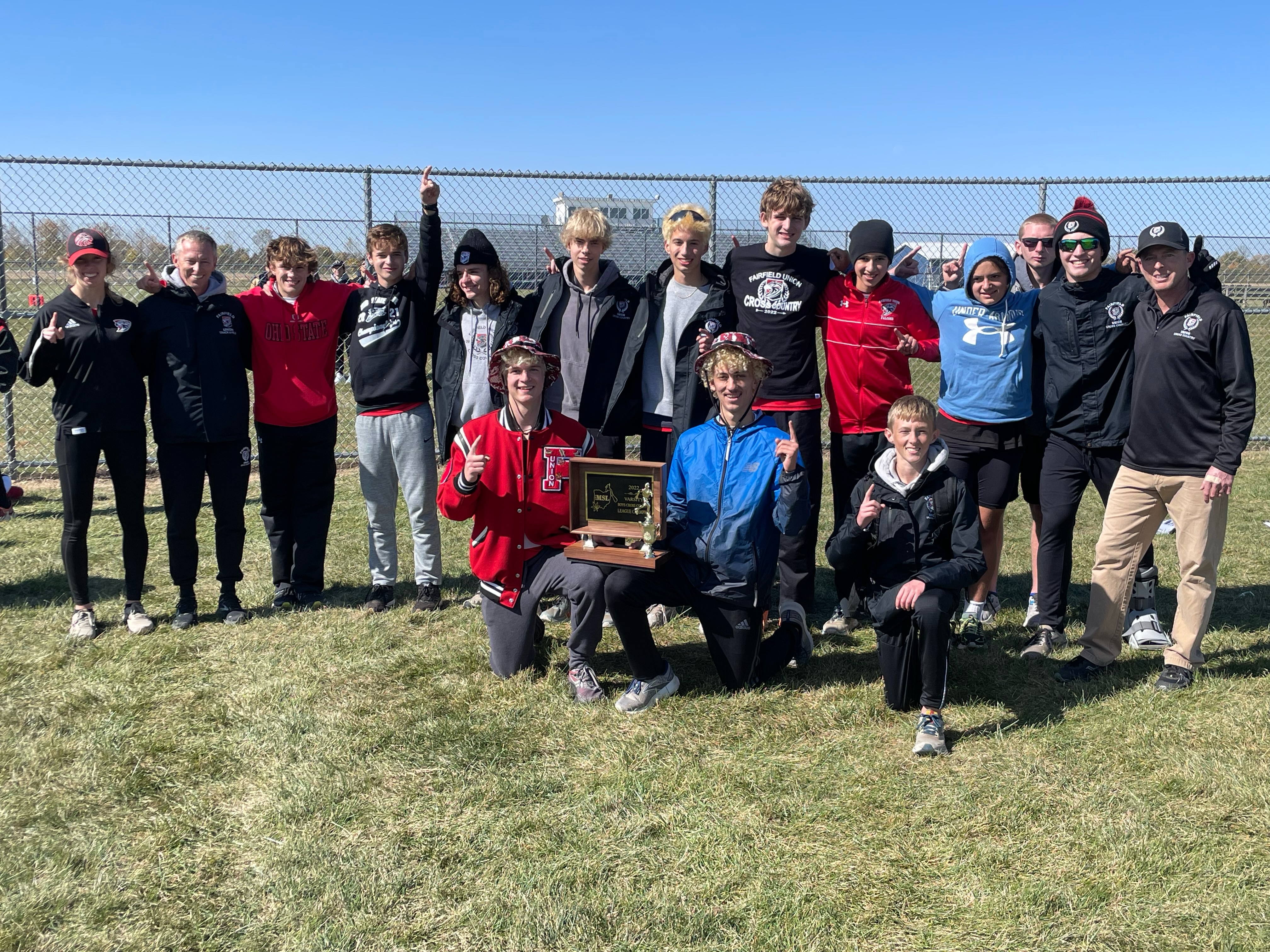 Falcon Boys Cross Country Team with MSL Trophy