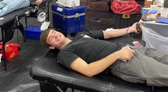 Student #3 Donating Blood