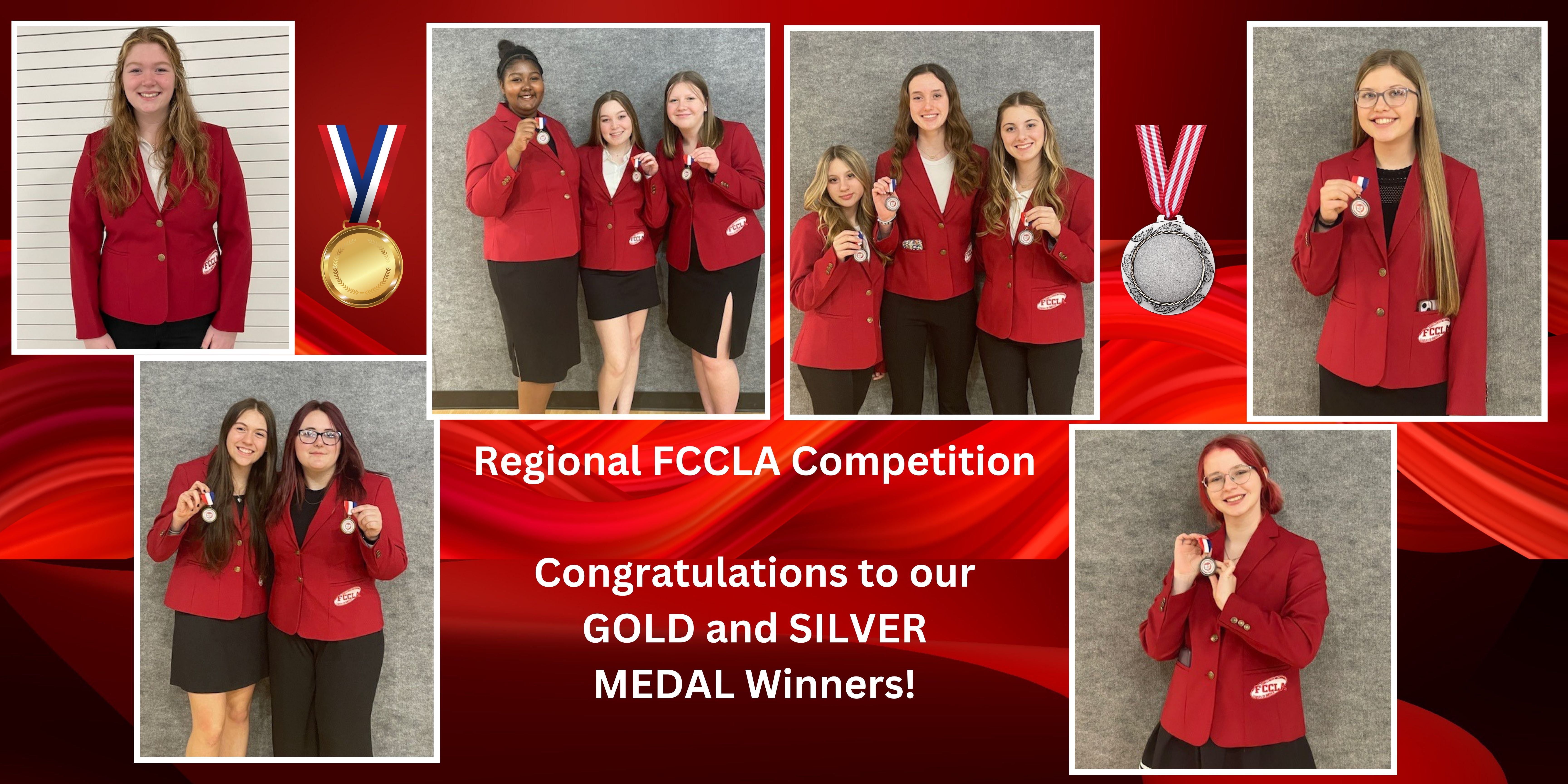 Silver and Gold Medal Winners from 2024 Regional FCCLA Competition