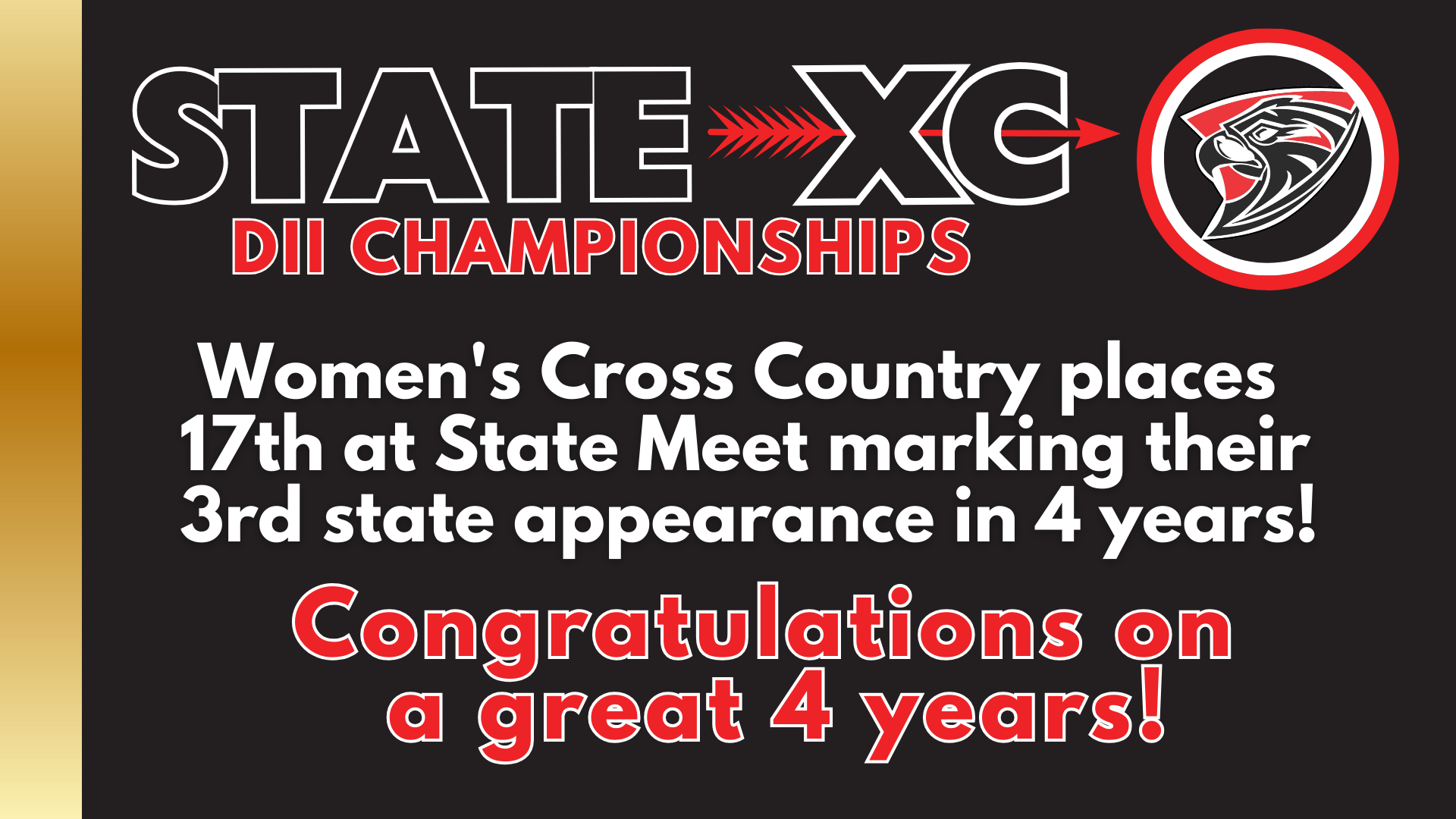 Congratulations Women's Cross Country on marking your 3rd State Tournament appearance in 4 years!