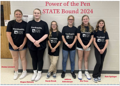 Photo of students who are attending the Power of the Pen State Competition