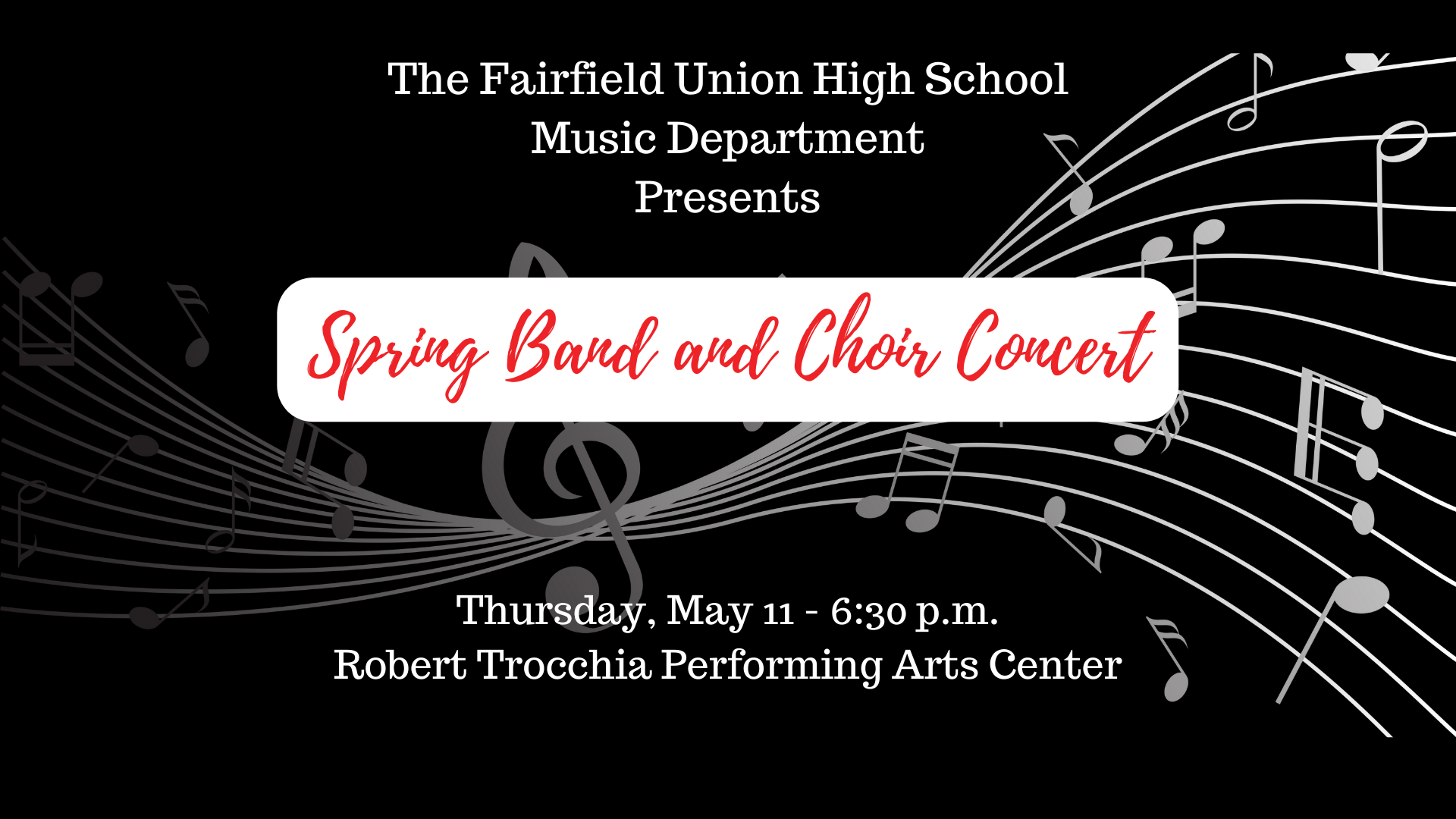 HS Band and Choir Concert May 11 6:30 p.m.