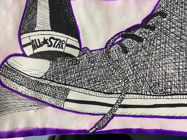 All Star Converse art with Sharpies