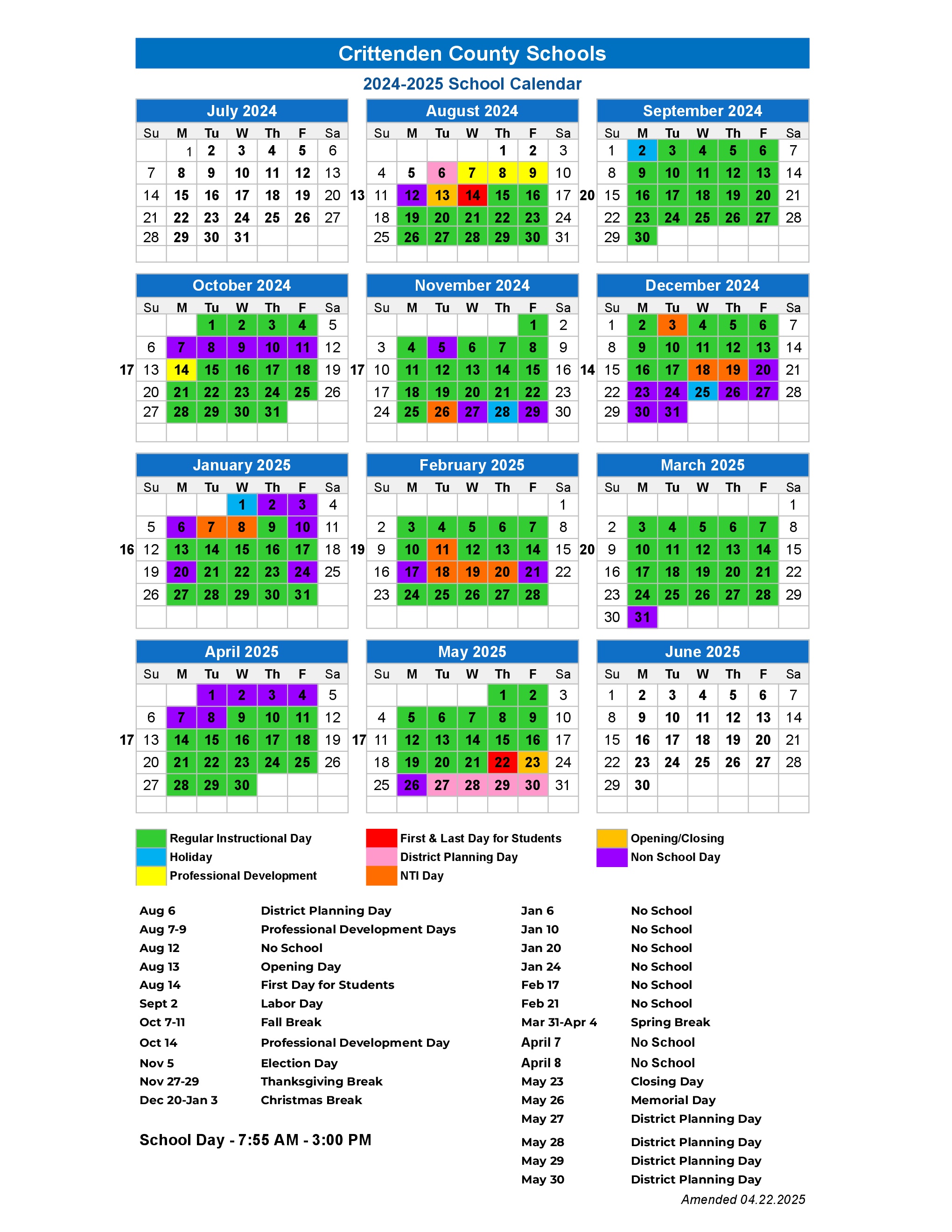 2024-25  school  calendar