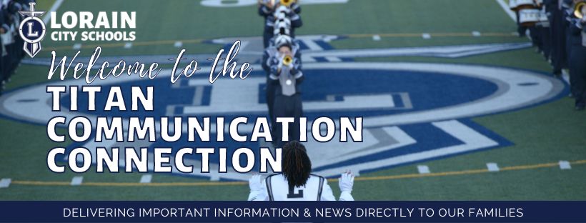 Welcome to the titan communication connection banner in blue and white