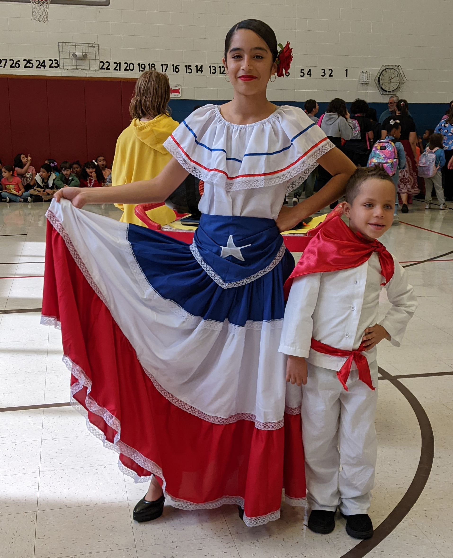 dance students dressed for national hispanic heritage month
